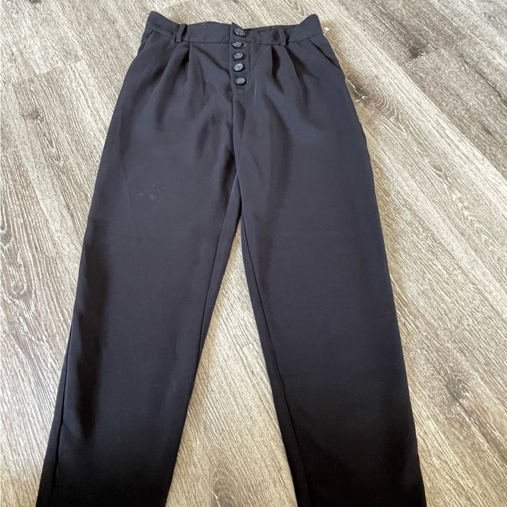 Anthropologie Black Dress Pants with Elastic Waistband